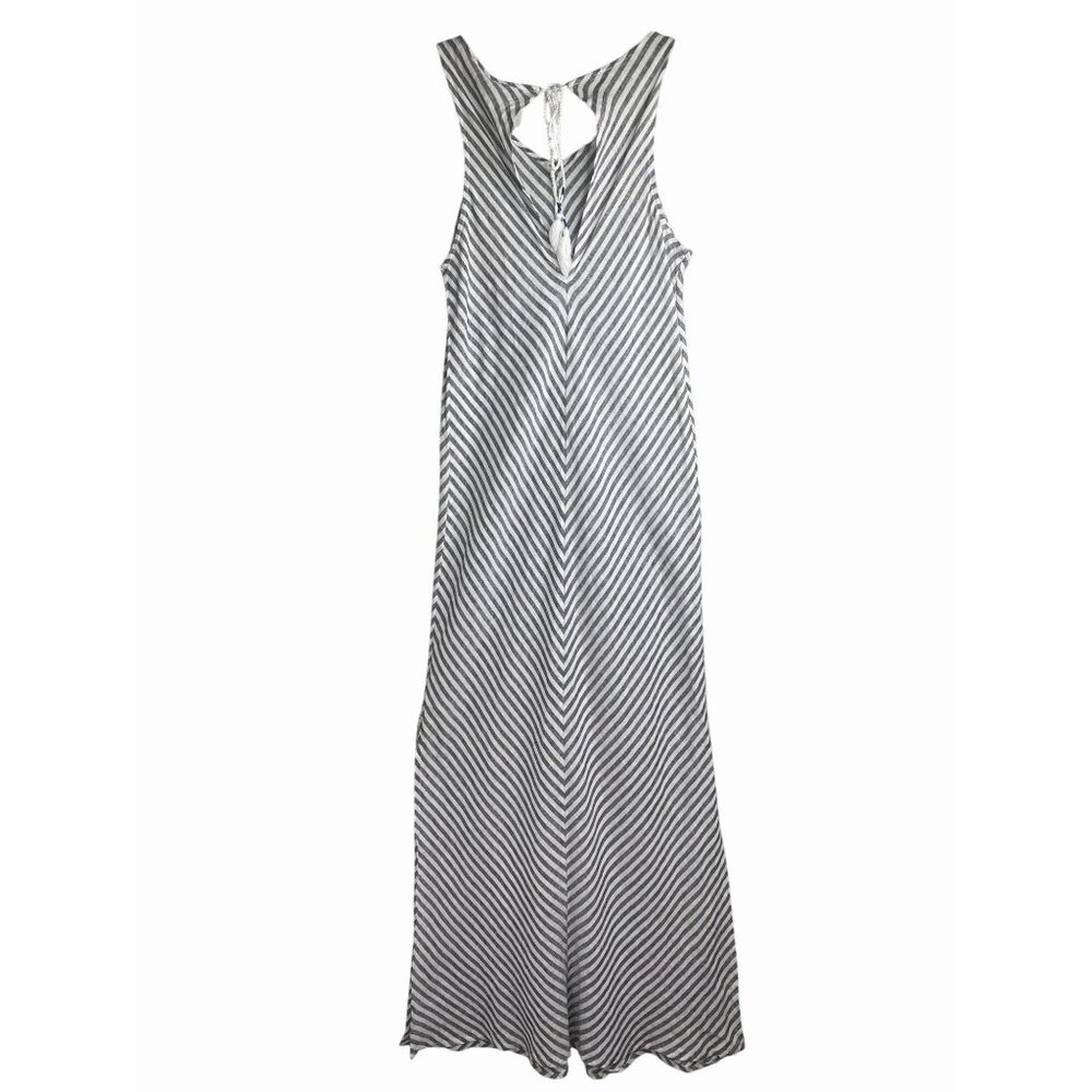Joie Striped Sleeveless Maxi Dress With Back Tie Detail Medium - Picture 3 of 10